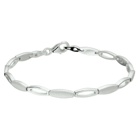 armband poli/mat 4,2 mm 19 cm zilver gerhodineerd