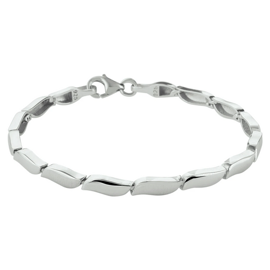 armband poli/mat 4,3 mm 19 cm zilver gerhodineerd