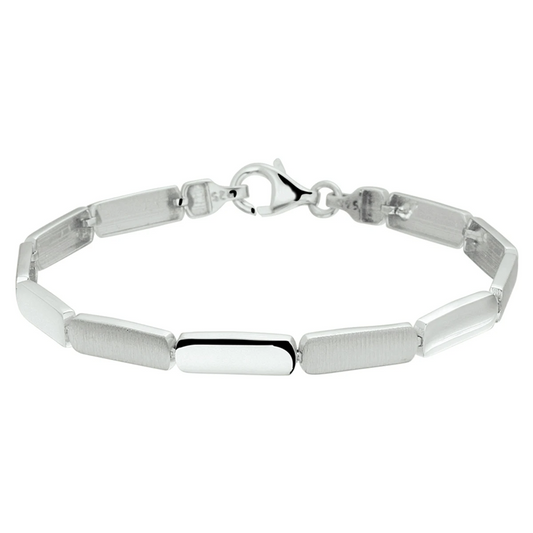 armband poli/mat 5,2 mm 19 cm zilver gerhodineerd