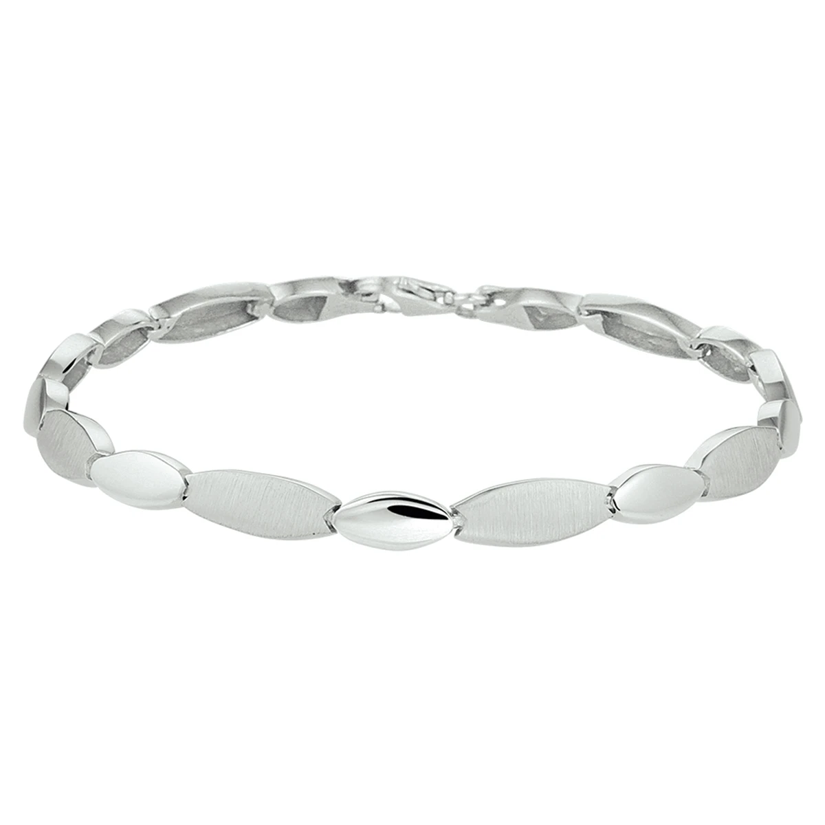 armband poli/mat 5,5 mm zilver gerhodineerd