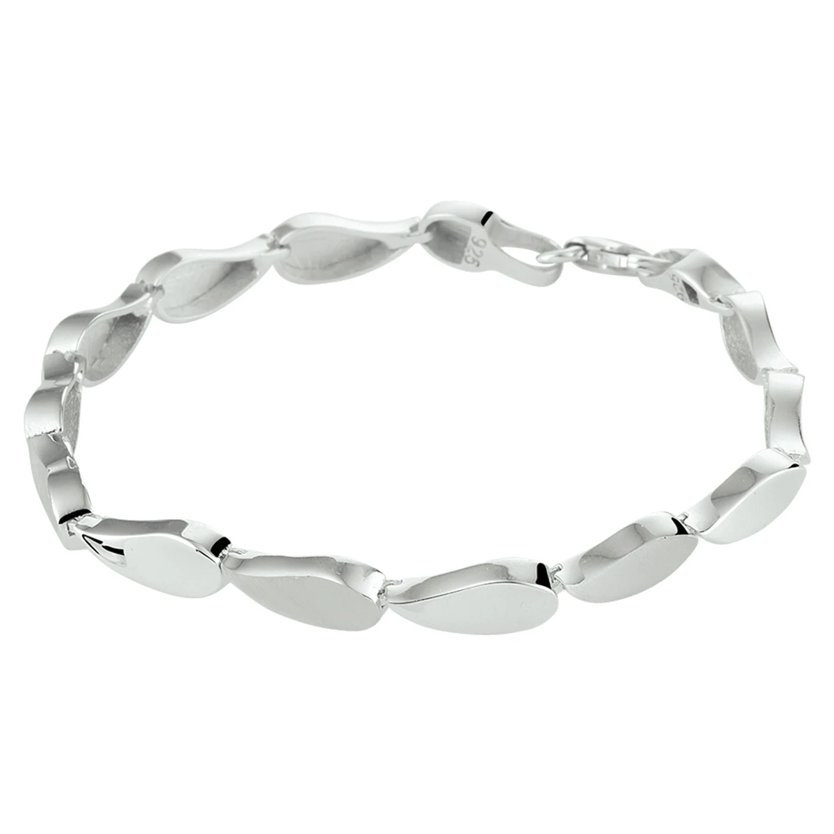 armband poli/mat 5,6 mm 19 cm zilver gerhodineerd