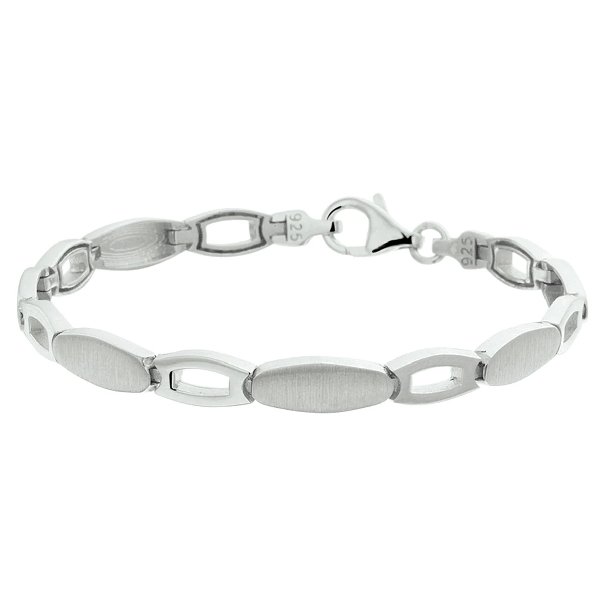 armband poli/mat 5,7 mm zilver gerhodineerd
