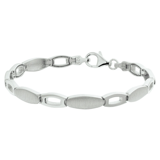 armband poli/mat 5,7 mm zilver gerhodineerd