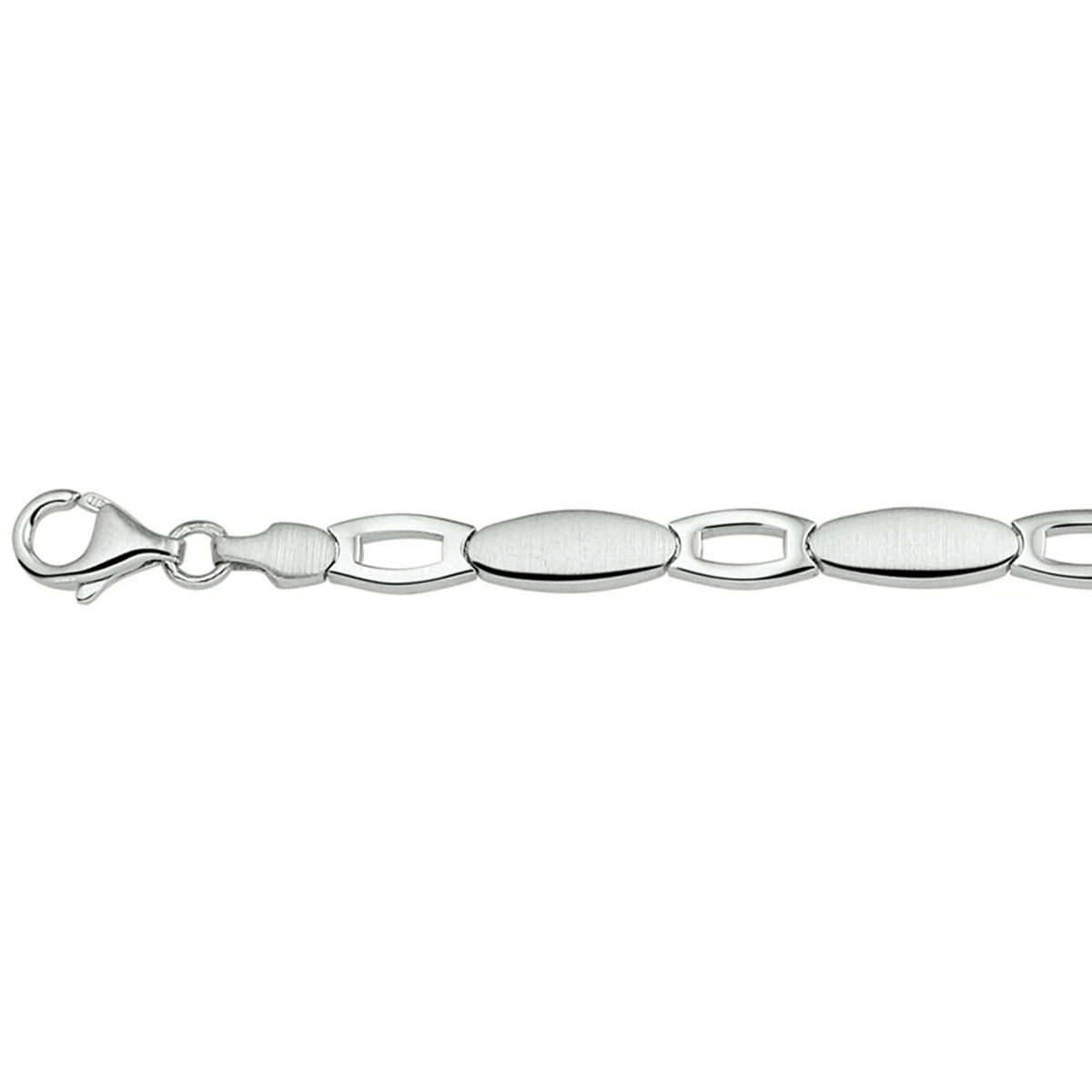 armband poli/mat 5,7 mm zilver gerhodineerd