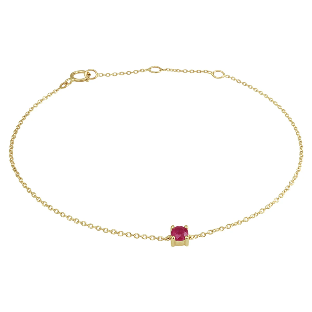 armband robijn 15,5 - 17 - 18,5 cm 14K geelgoud