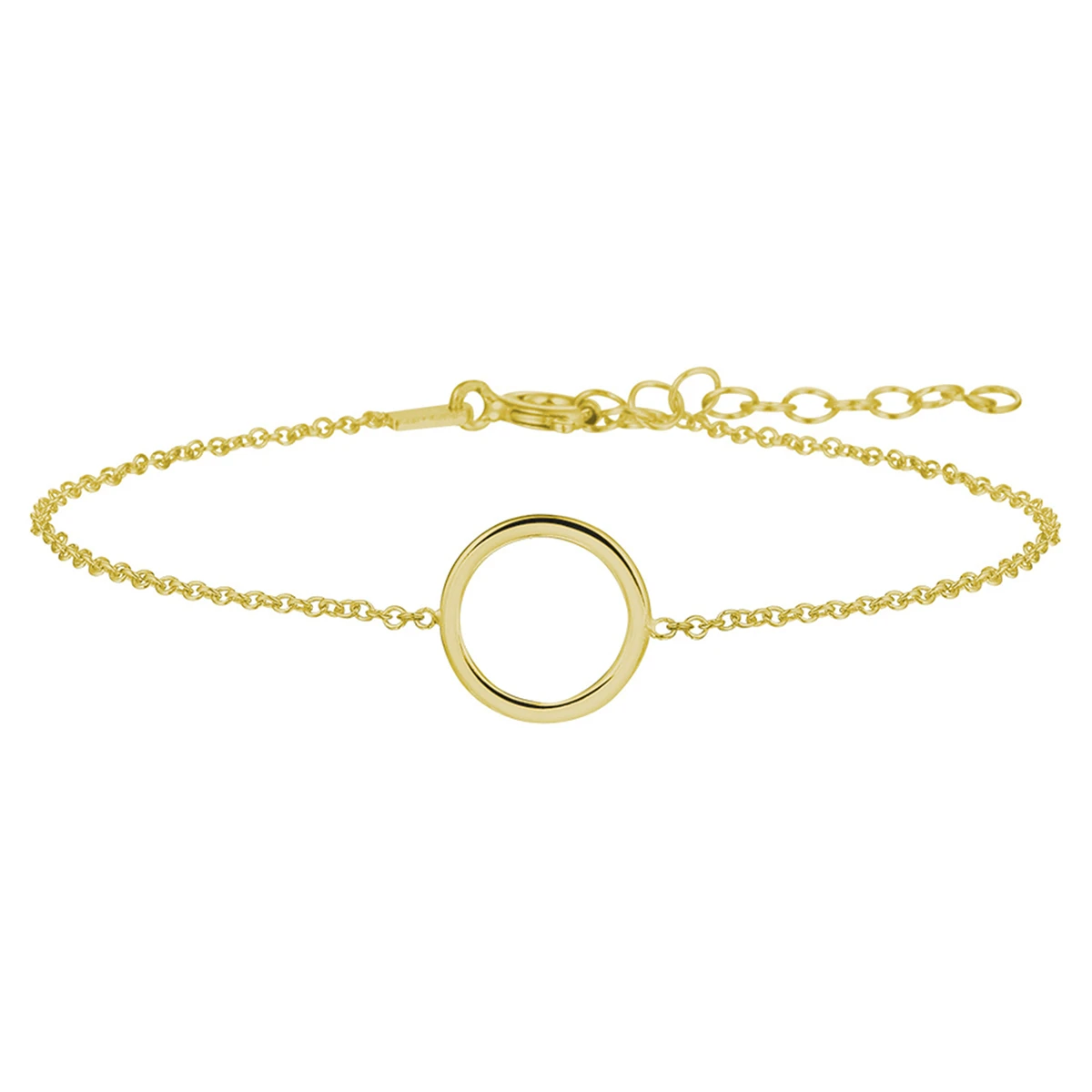 armband rondje 16 + 3 cm 3 micron zilver verguld (geel)