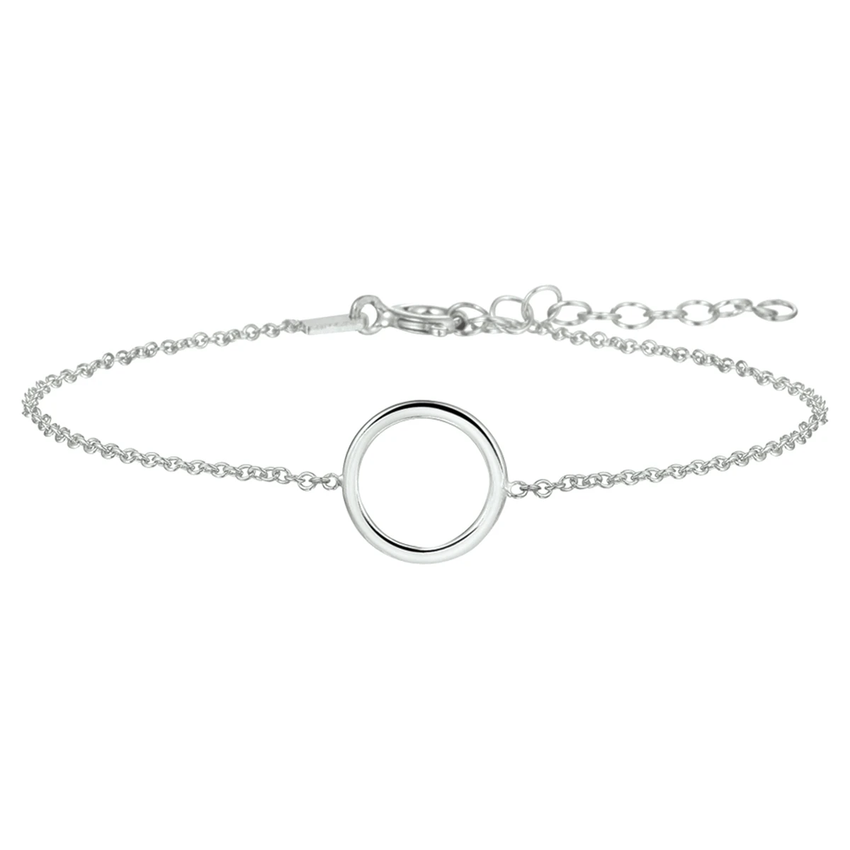 armband rondje 16 + 3 cm zilver gerhodineerd