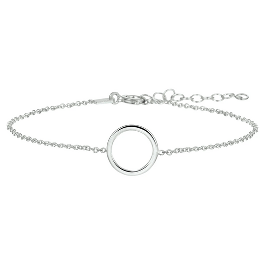 armband rondje 16 + 3 cm zilver gerhodineerd