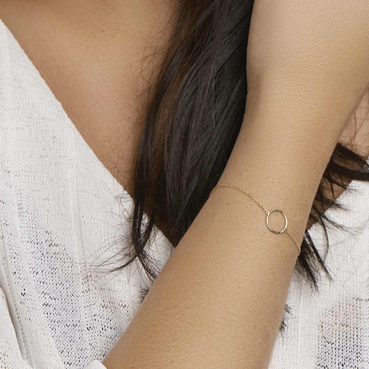 armband rondje 16,5 - 17,5 - 18,5 cm 14K geelgoud