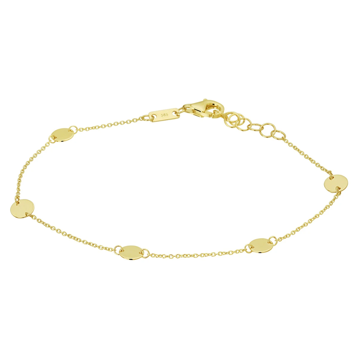armband rondjes 0,9 mm 16,5 - 17,5 - 18,5 cm 14K geelgoud