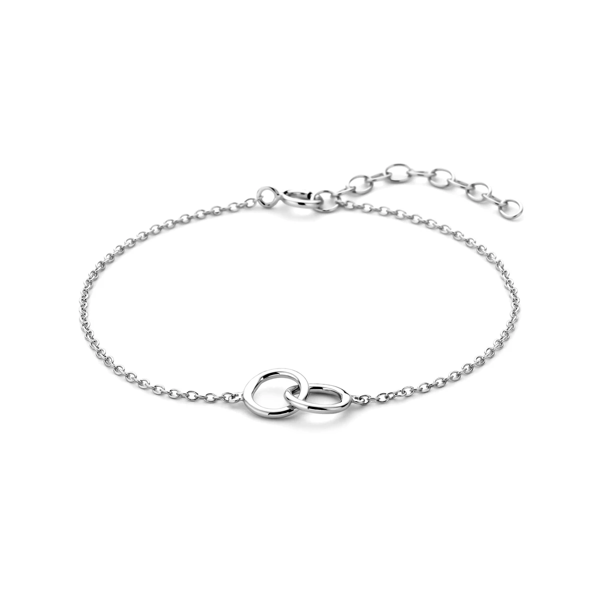 armband rondjes 1,2 mm 16 + 3 cm zilver gerhodineerd