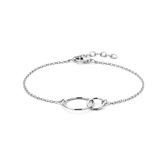 armband rondjes 1,3 mm 16 + 2,5 cm zilver gerhodineerd
