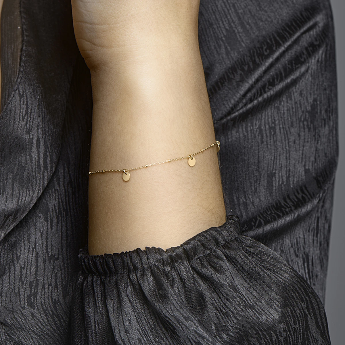 armband rondjes 16 + 2 cm 14K geelgoud