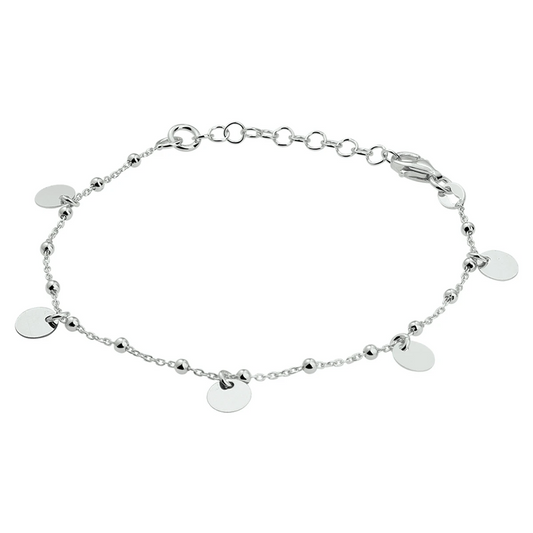 armband rondjes 16 + 3 cm zilver gerhodineerd