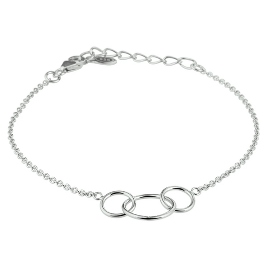 armband rondjes 16 + 3 cm zilver gerhodineerd