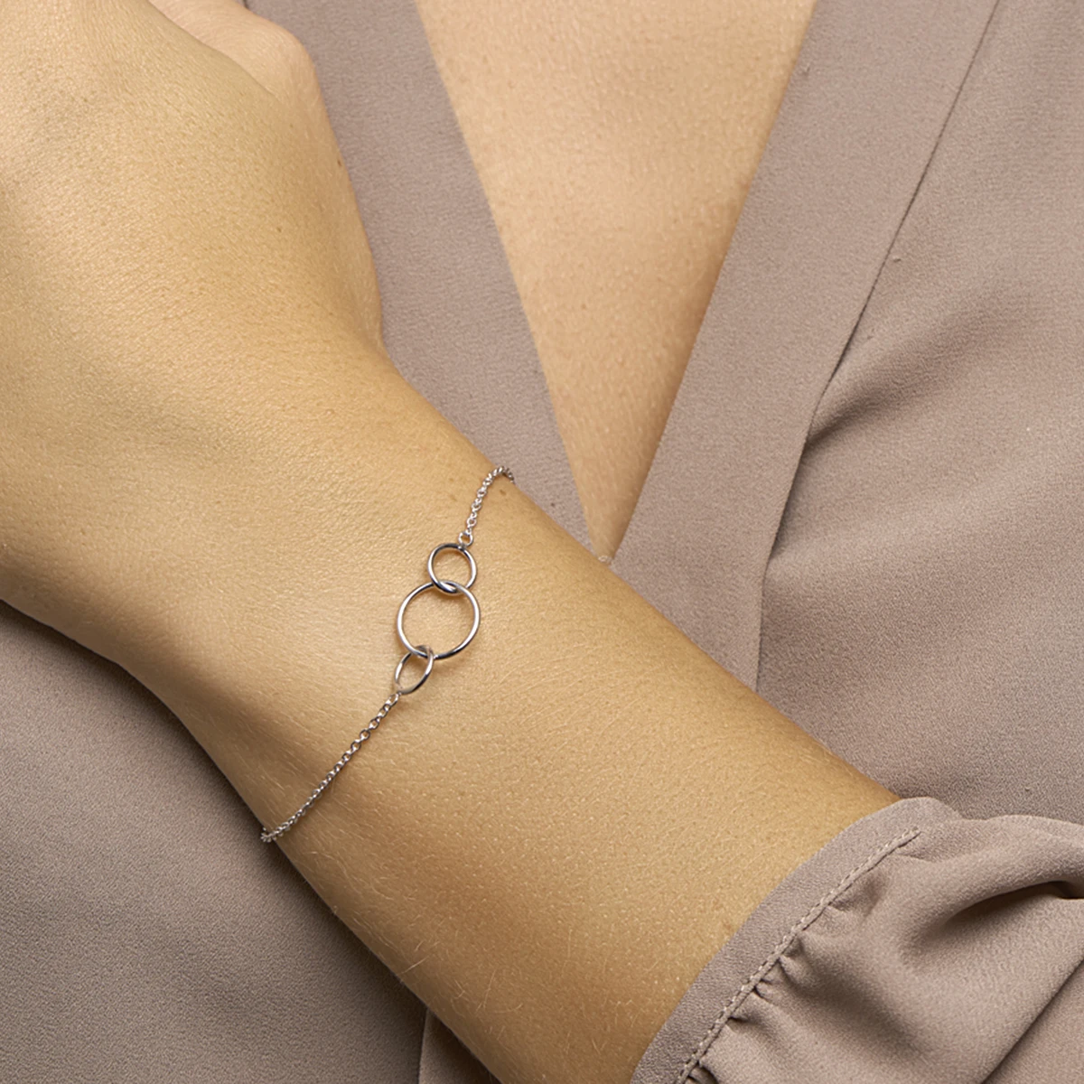 armband rondjes 16 + 3 cm zilver gerhodineerd