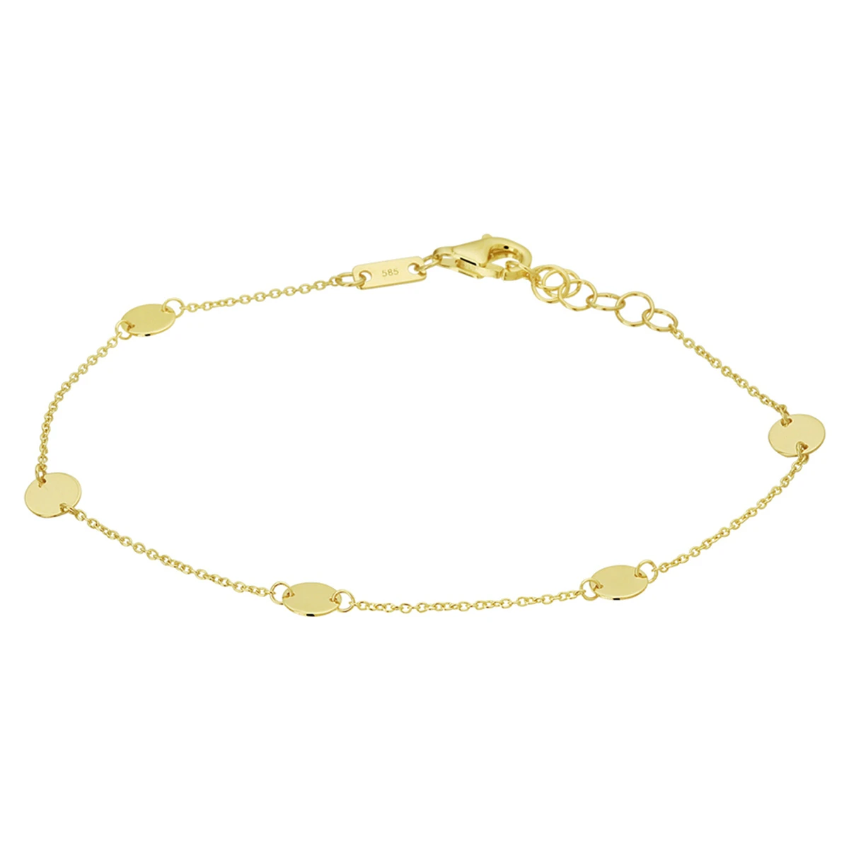 armband rondjes 16,5 - 17,5 - 18,5 cm 14K geelgoud
