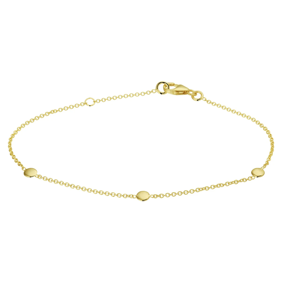 armband rondjes 17 + 2 cm 14K geelgoud