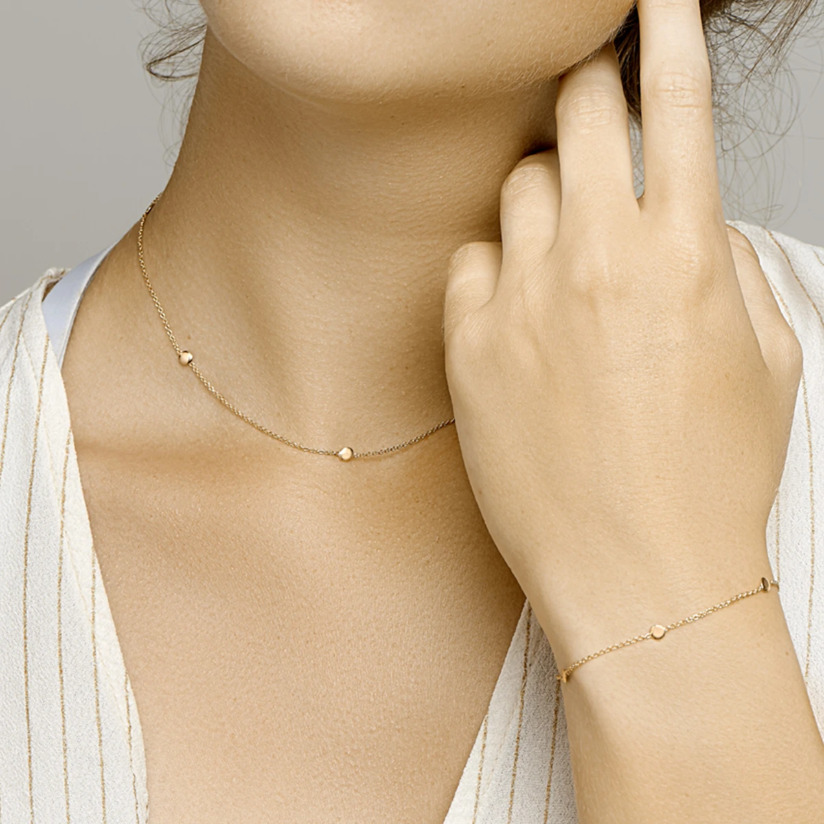 armband rondjes 17 + 2 cm 14K geelgoud