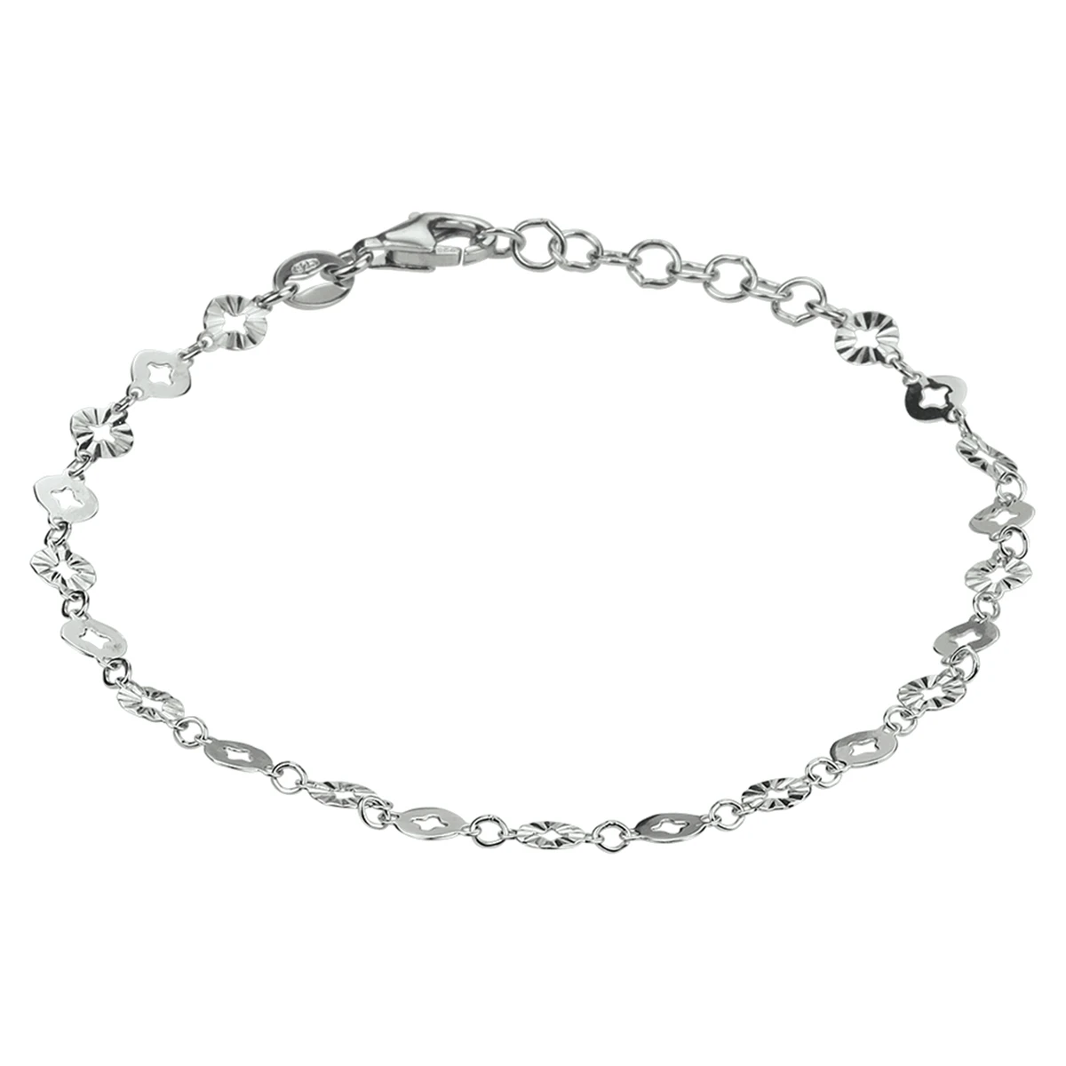 armband rondjes 4,0 mm 16 + 2 cm zilver gerhodineerd
