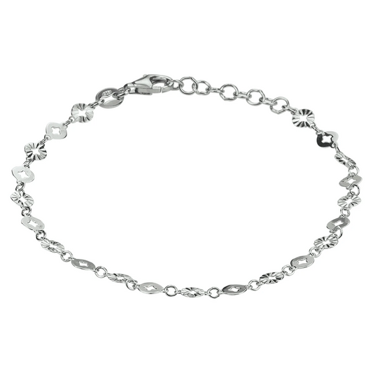 armband rondjes 4,0 mm 16 + 2 cm zilver gerhodineerd