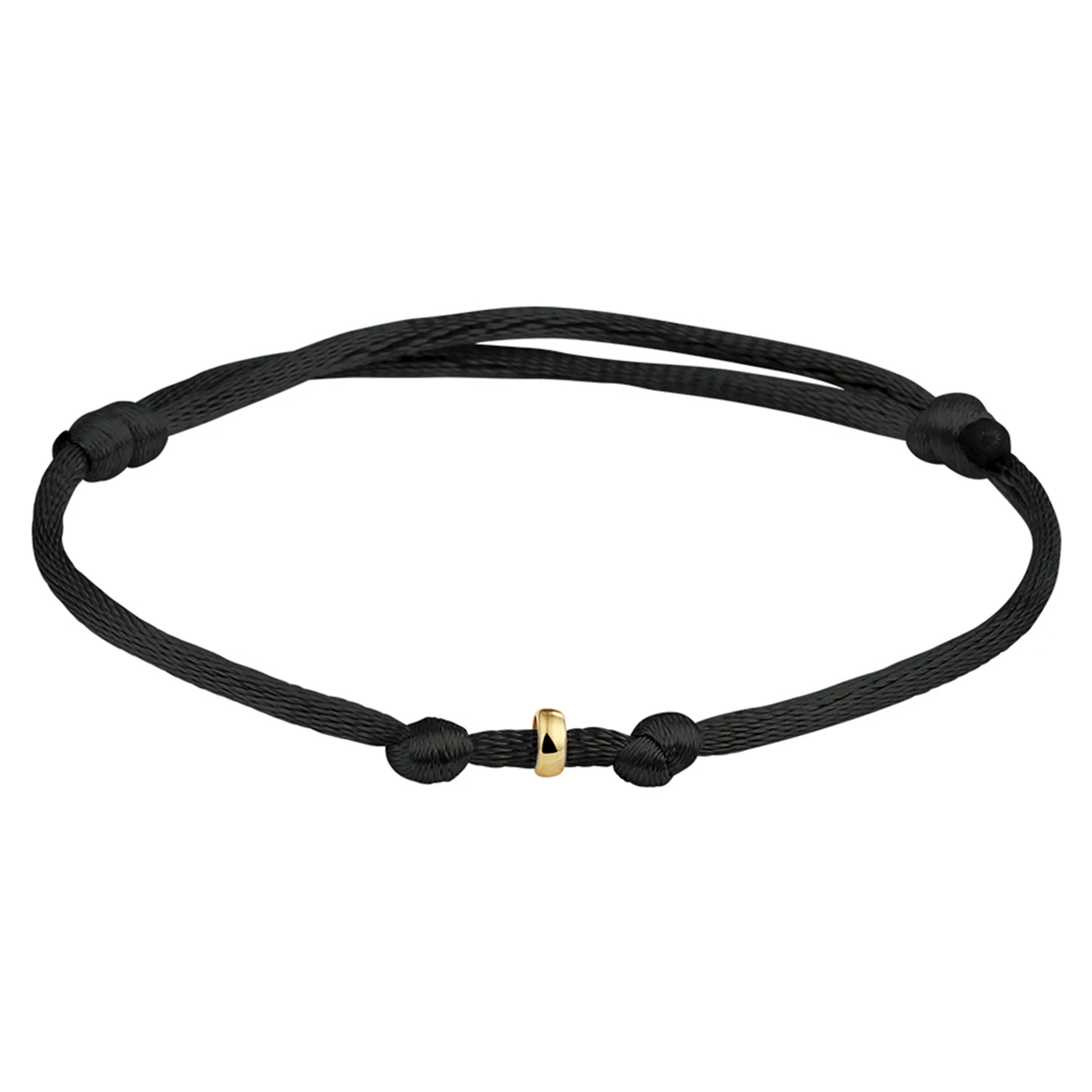 armband satijn 13 + 13 14K goud met rubber/nylon/leer
