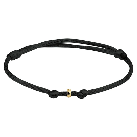 armband satijn 13 + 13 14K goud met rubber/nylon/leer