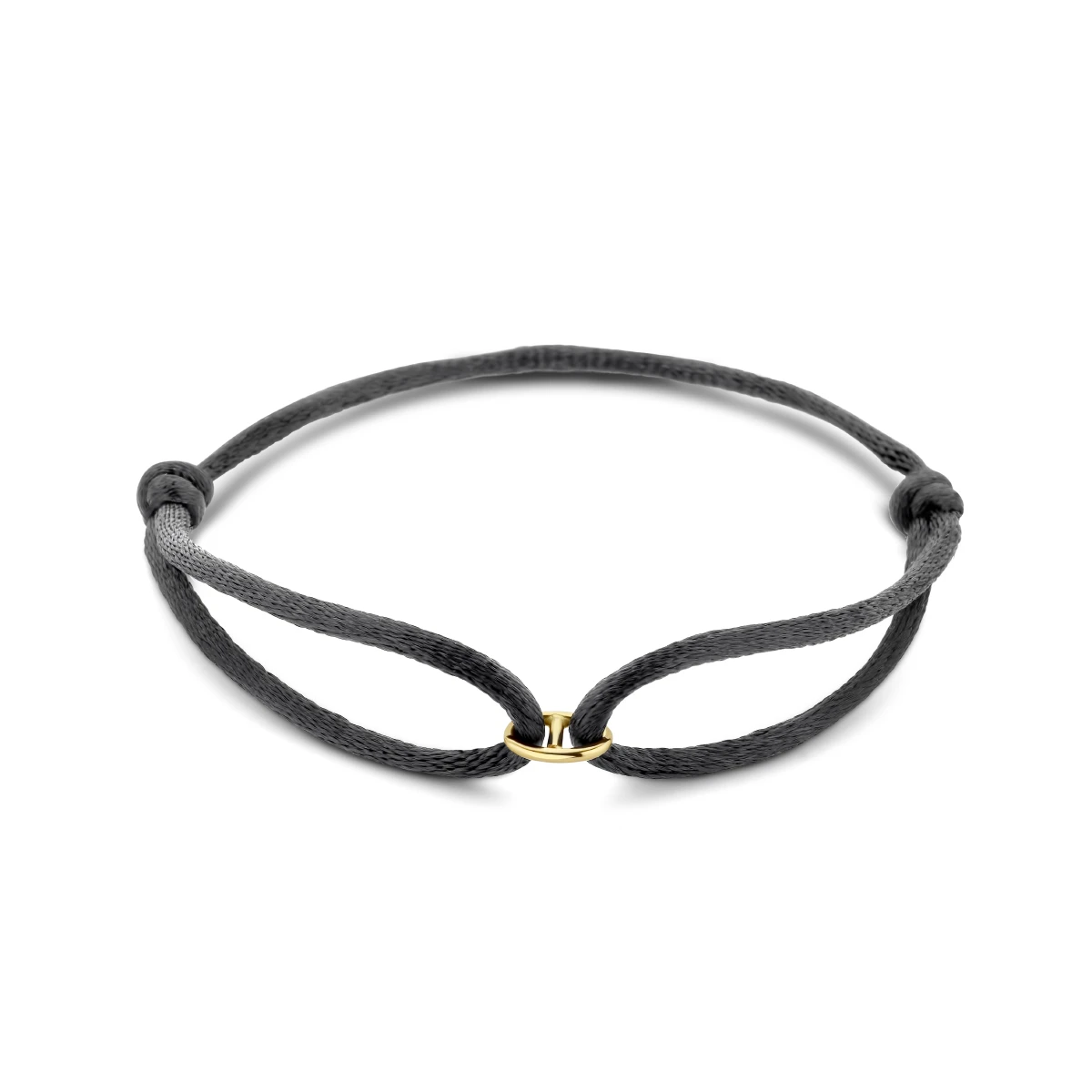 armband satijn 14K goud met rubber/nylon/leer