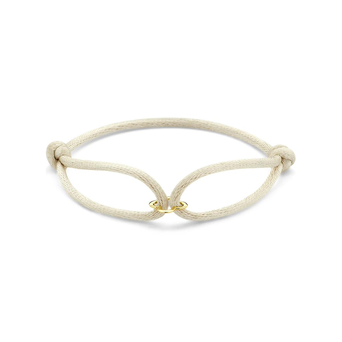 armband satijn bloem 13 - 26 cm 14K goud met rubber/nylon/leer