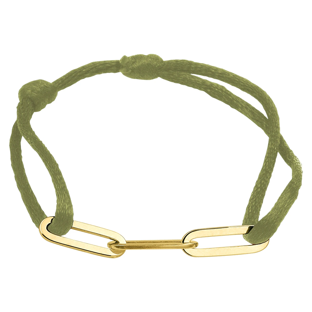 armband satijn mosgroen 13 - 26 cm zilver verguld (met rubber/nylon/leer)