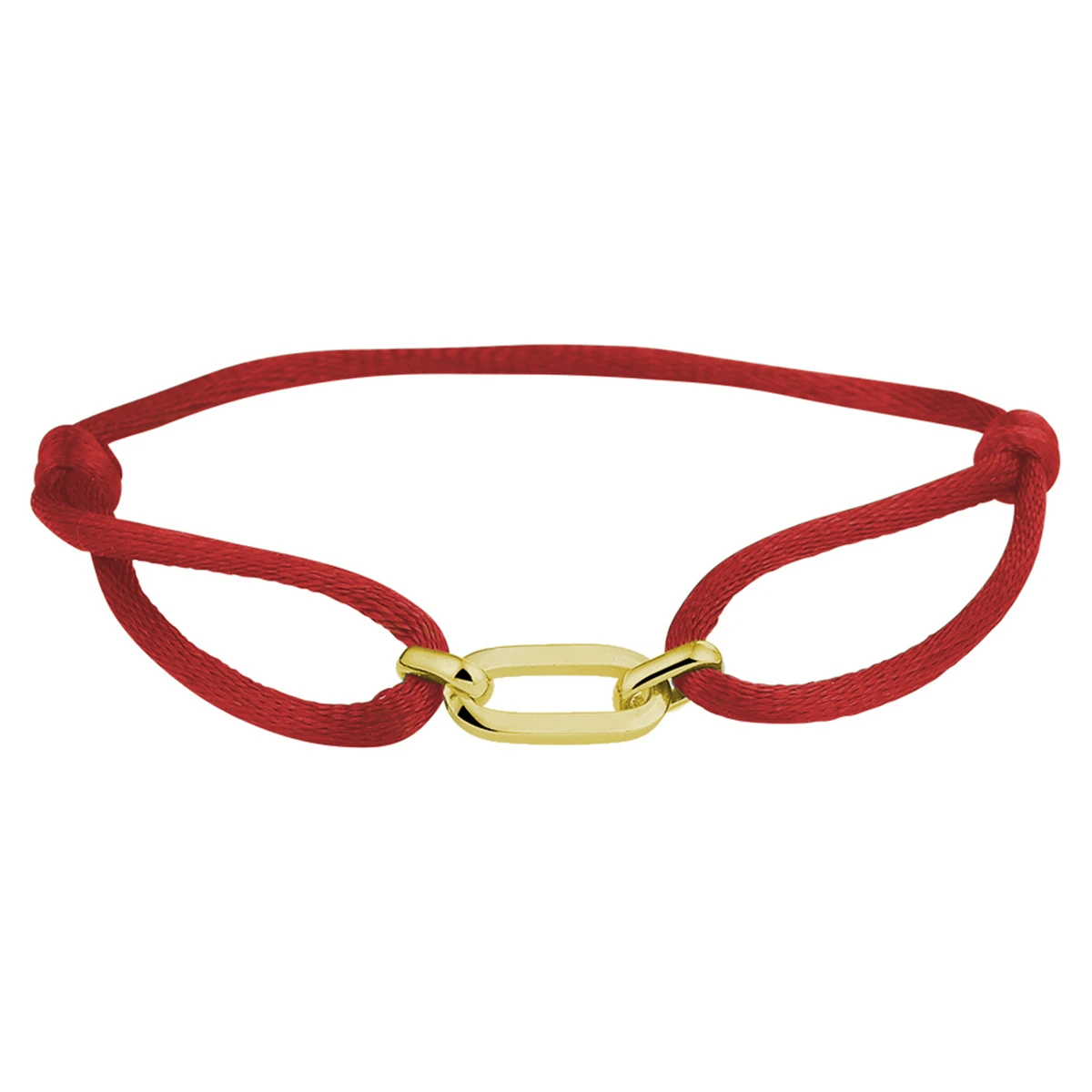 armband satijn rood 13 - 26 cm zilver verguld (met rubber/nylon/leer)
