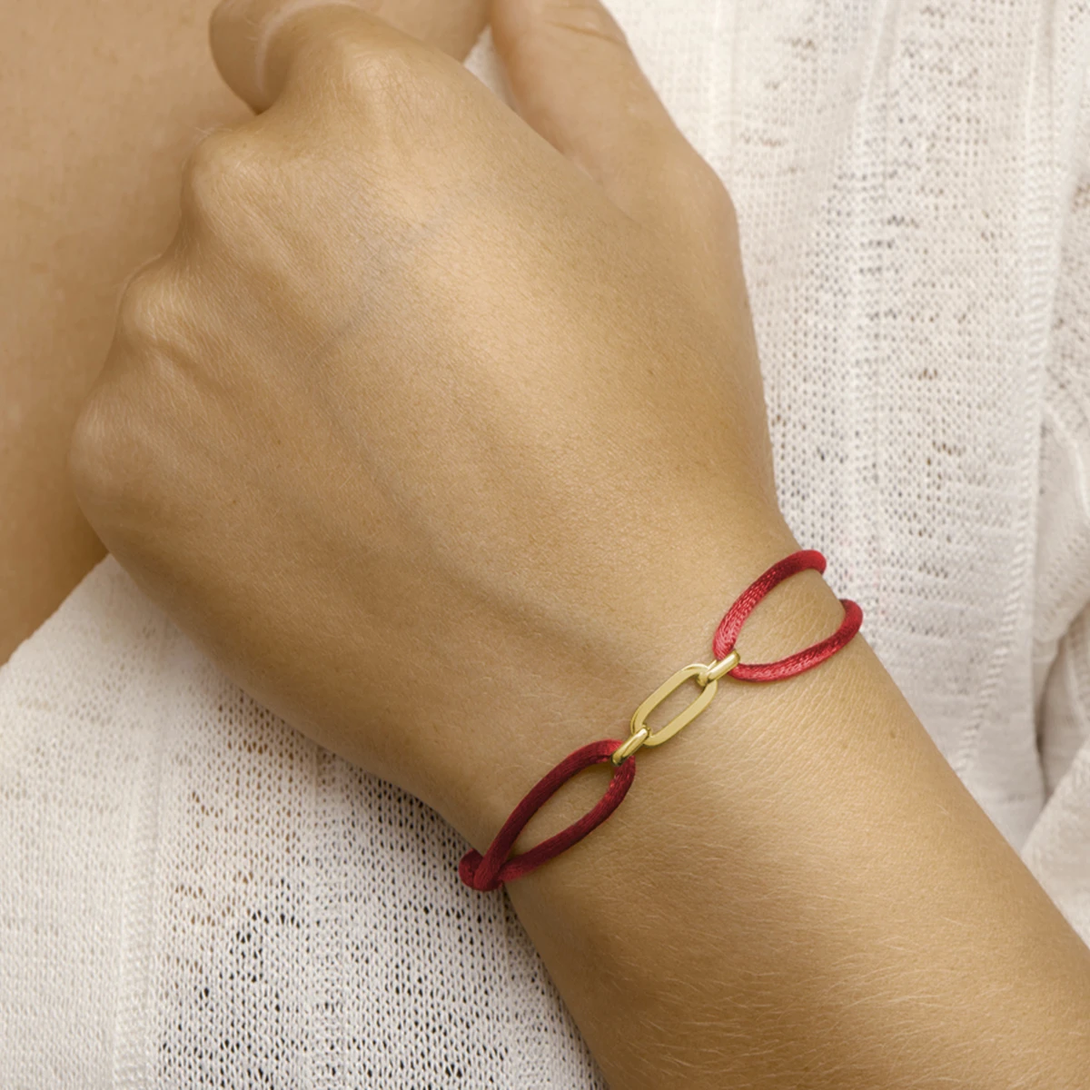 armband satijn rood 13 - 26 cm zilver verguld (met rubber/nylon/leer)