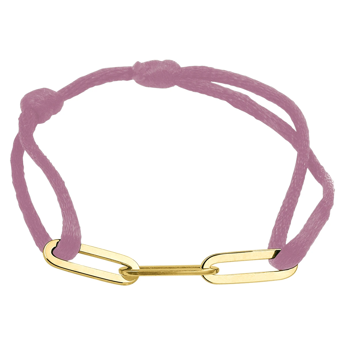 armband satijn roze 13 - 26 cm zilver verguld (met rubber/nylon/leer)