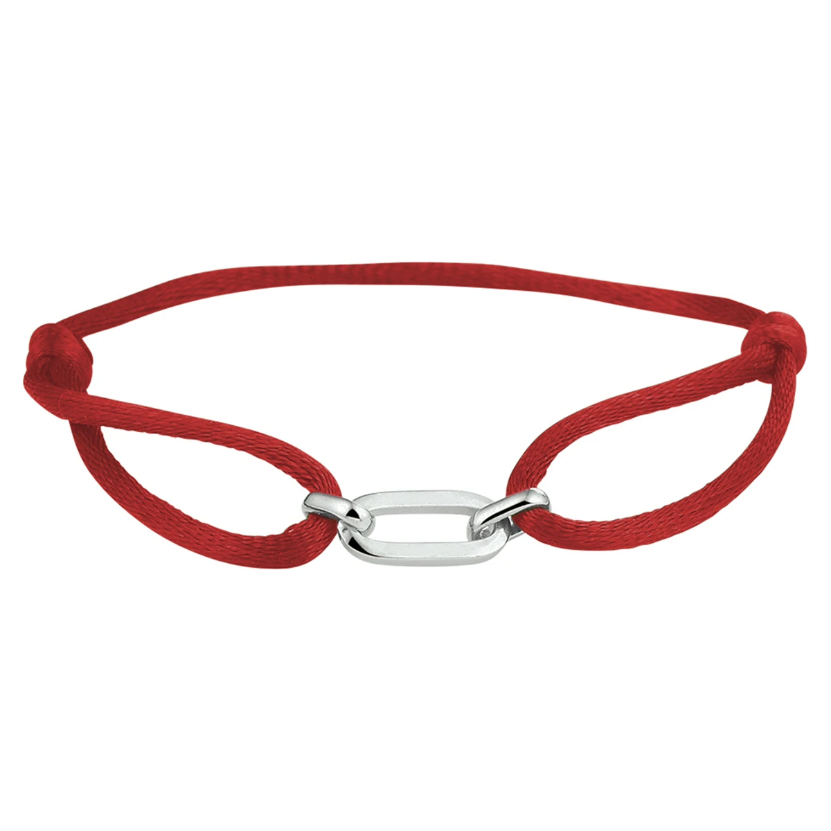 armband satijn zilver gerhodineerd met rubber/nylon/leer