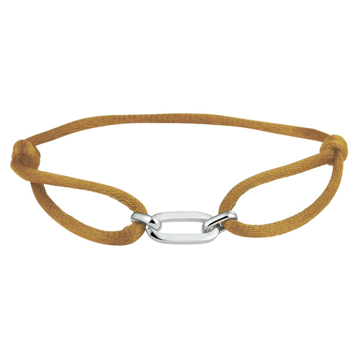 armband satijn zilver gerhodineerd met rubber/nylon/leer
