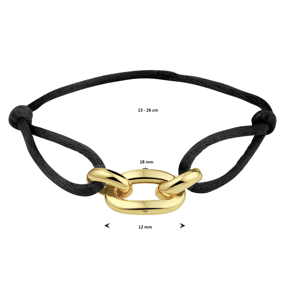 armband satijn zilver verguld (met rubber/nylon/etc)