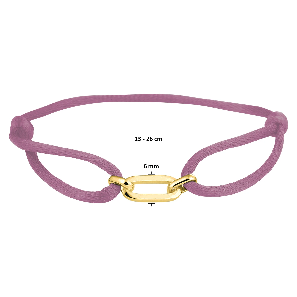 armband satijn zilver verguld (met rubber/nylon/etc)
