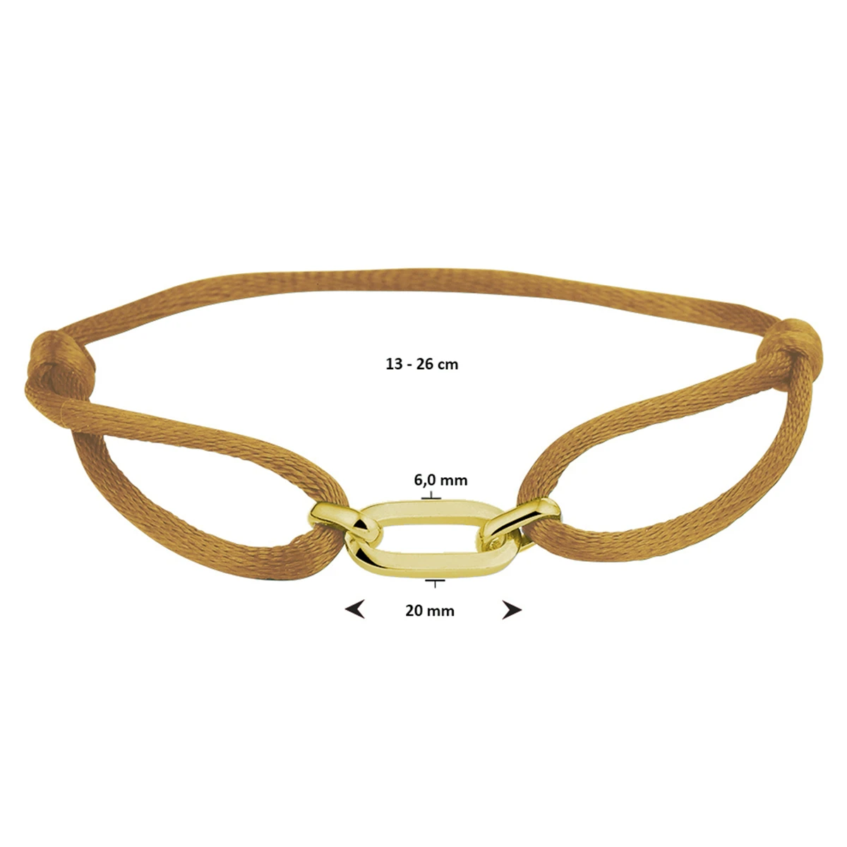 armband satijn zilver verguld (met rubber/nylon/etc)