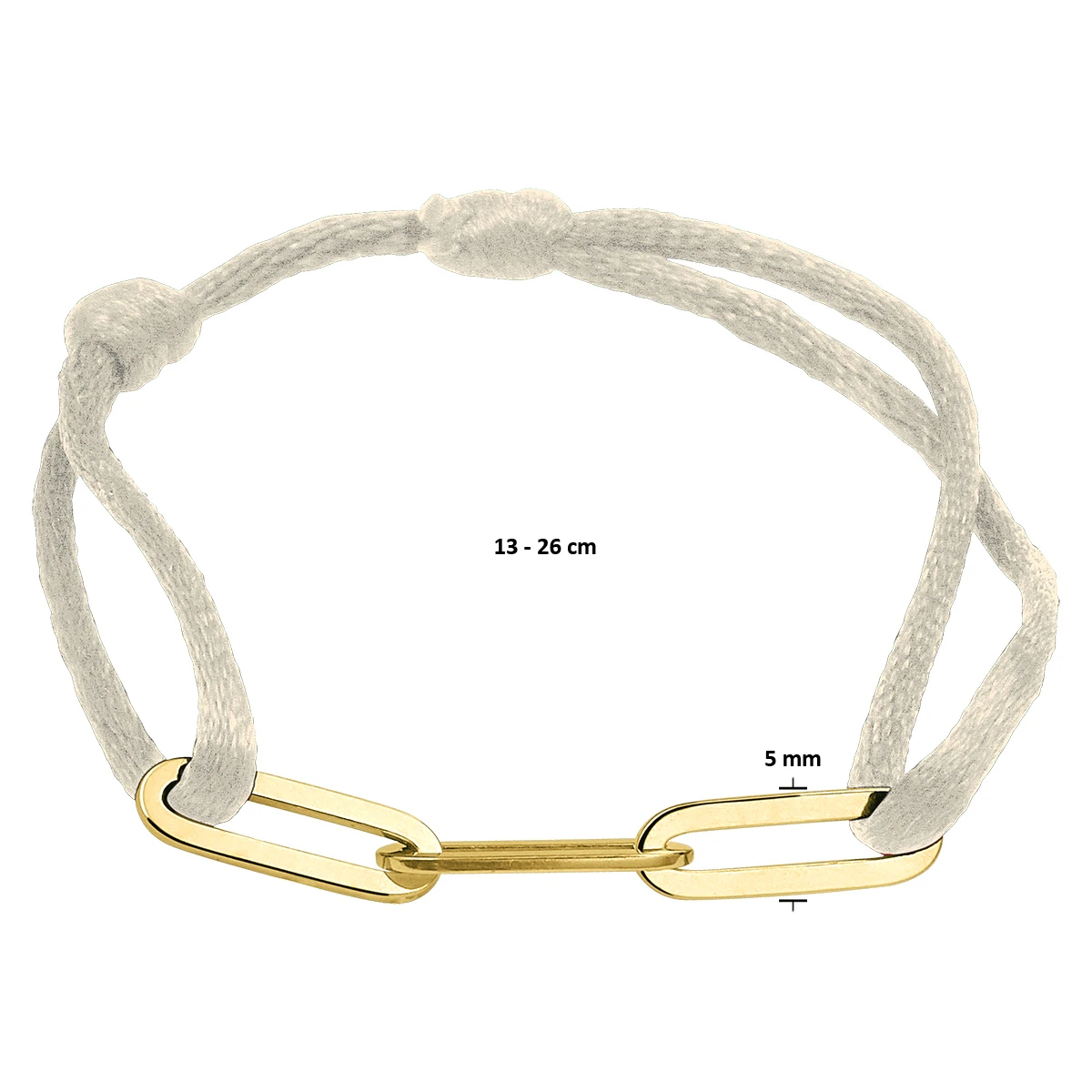 armband satijn zilver verguld (met rubber/nylon/etc)
