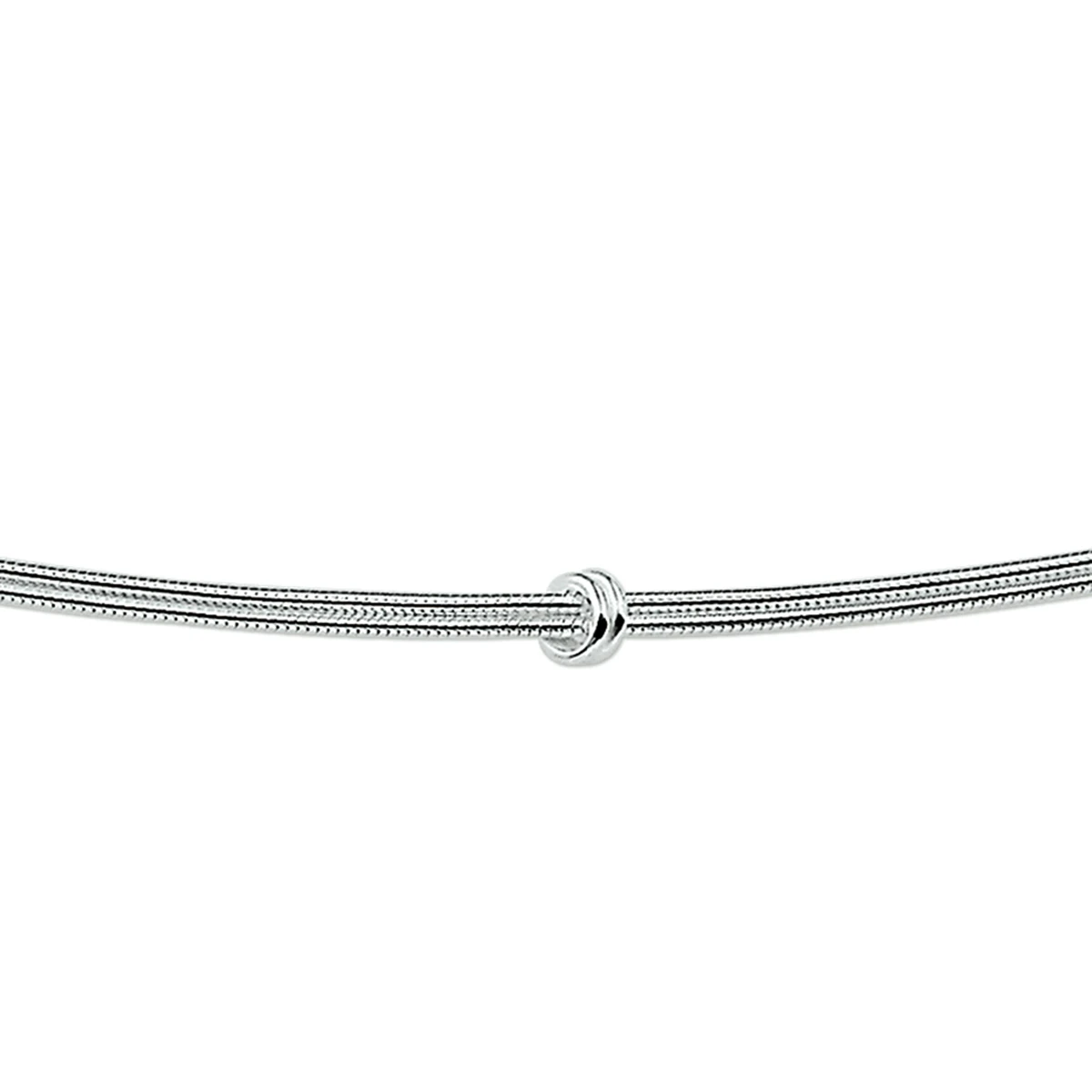 armband slang en knoop 1,5 mm zilver wit
