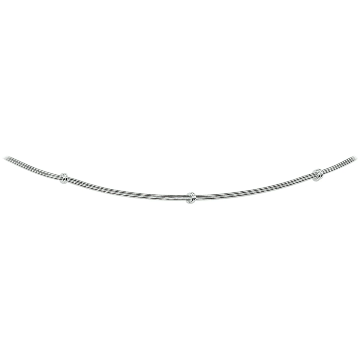 armband slang en knoop 1,5 mm zilver wit