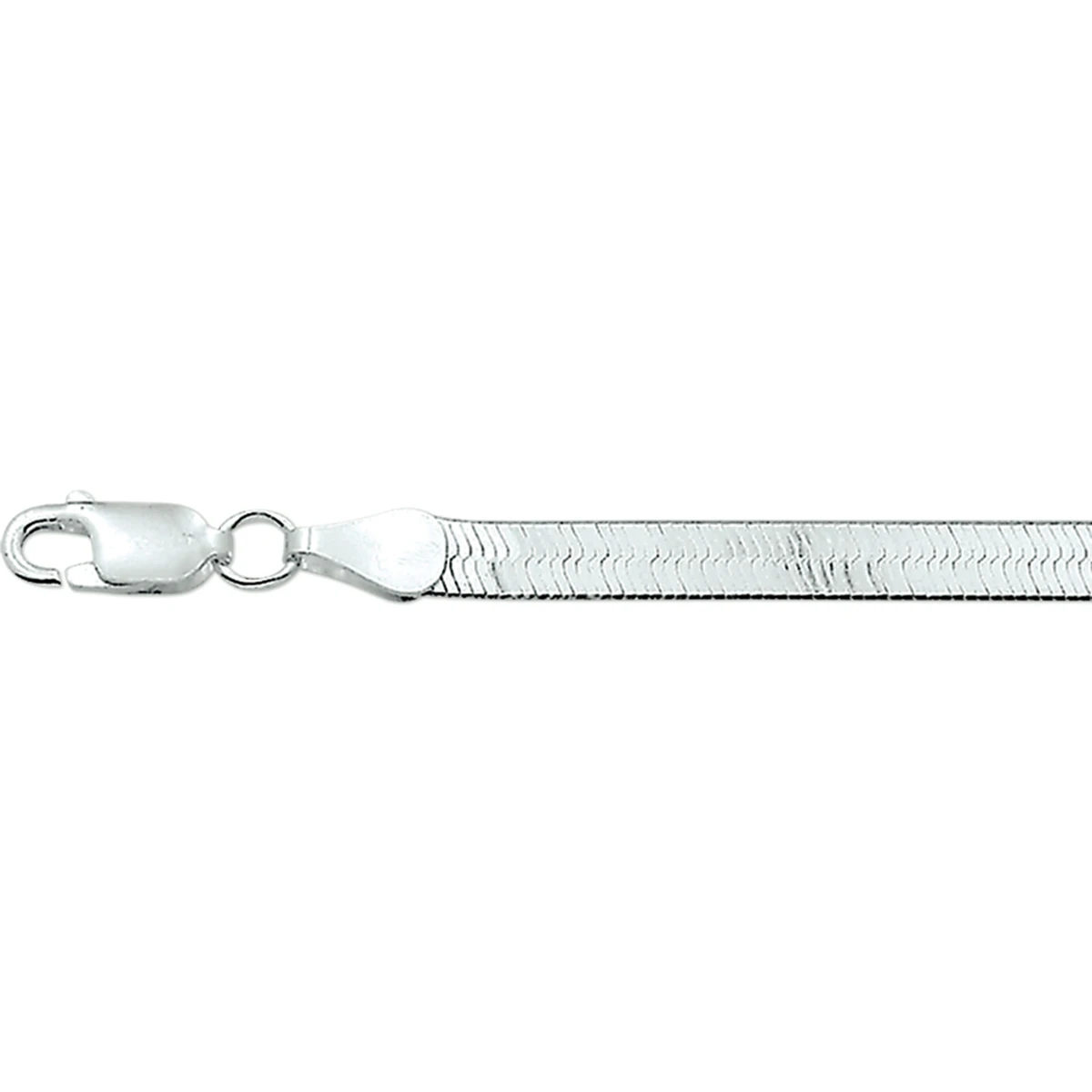 armband slang plat 4,5 mm zilver wit