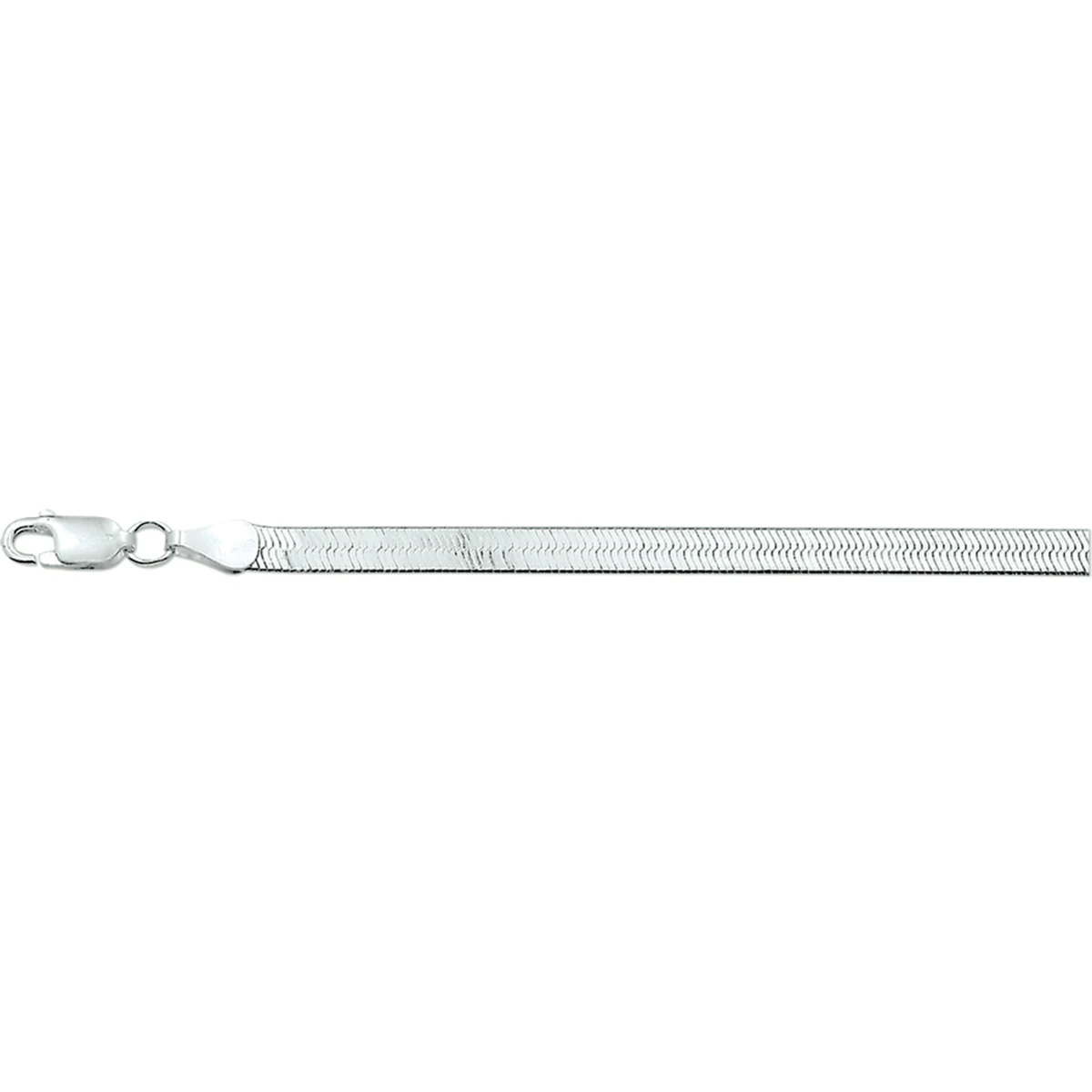 armband slang plat 4,5 mm zilver wit