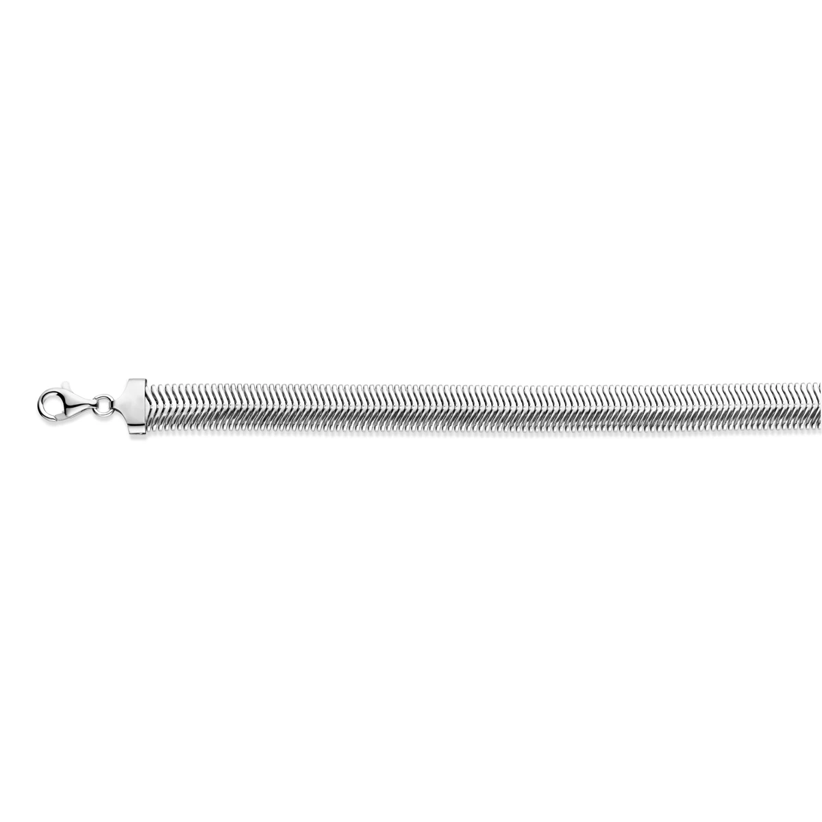 slang plat (bol) 10 mm zilver gerhodineerd