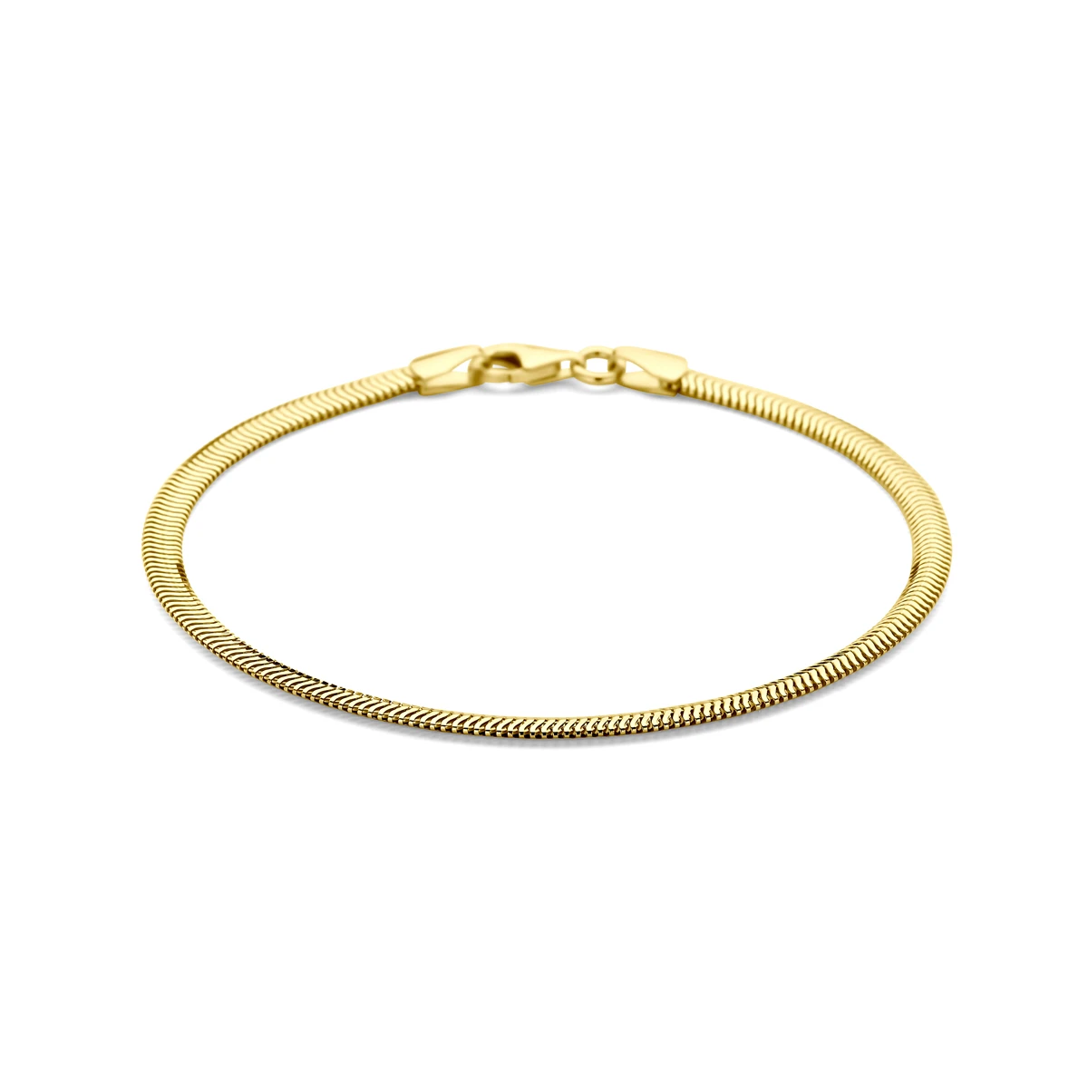 armband slang plat (bol) 3,0 mm 19 cm 14K geelgoud