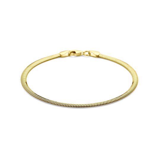armband slang plat (bol) 3,0 mm 19 cm 14K geelgoud