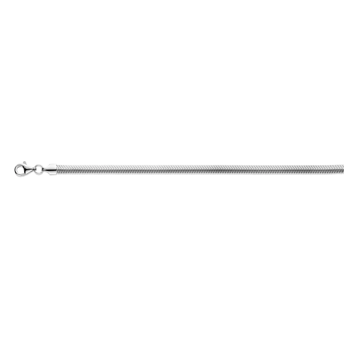armband slang plat (bol) 4,2 mm zilver gerhodineerd
