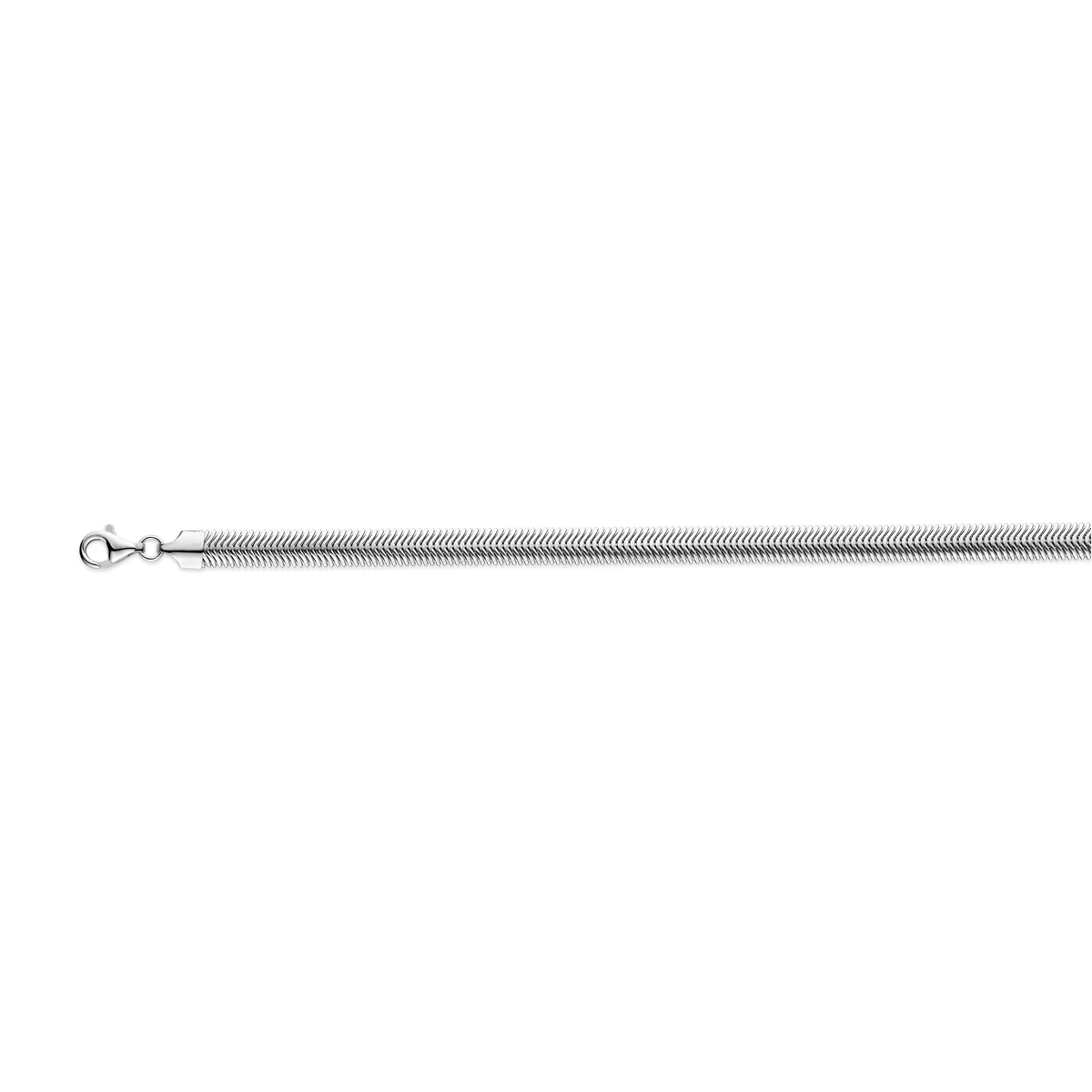 slang plat (bol) 6,3 mm zilver gerhodineerd