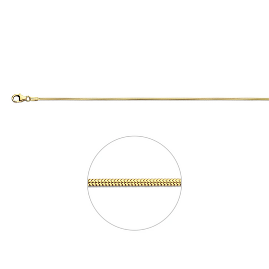 slang rond 1,2 mm 14K geelgoud