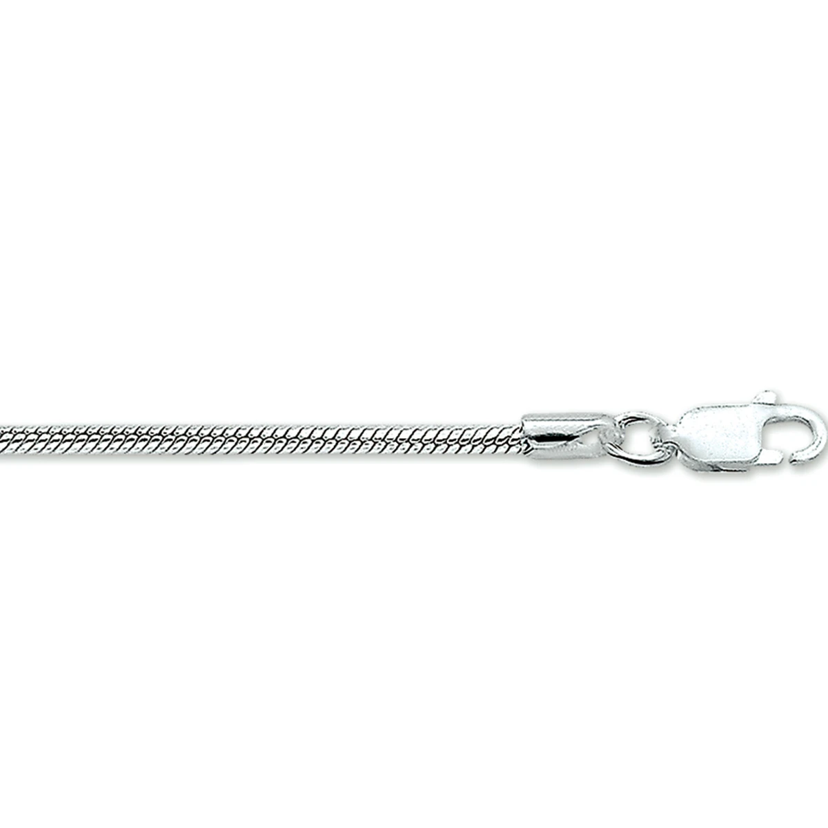 armband slang rond 2,0 mm zilver wit